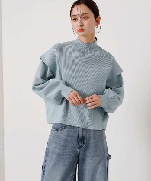 「SENSE OF PLACE by URBAN RESEARCH」 長袖ニット ONE ライトブルー レディース_画像4