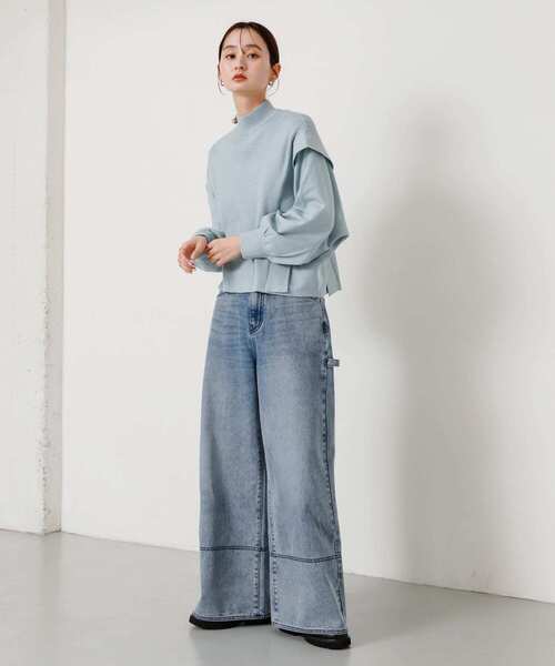 「SENSE OF PLACE by URBAN RESEARCH」 長袖ニット ONE ライトブルー レディース_画像7