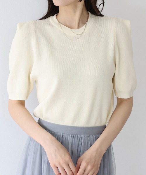 「BLUEEAST」 半袖ニット MEDIUM ミント レディース_画像3