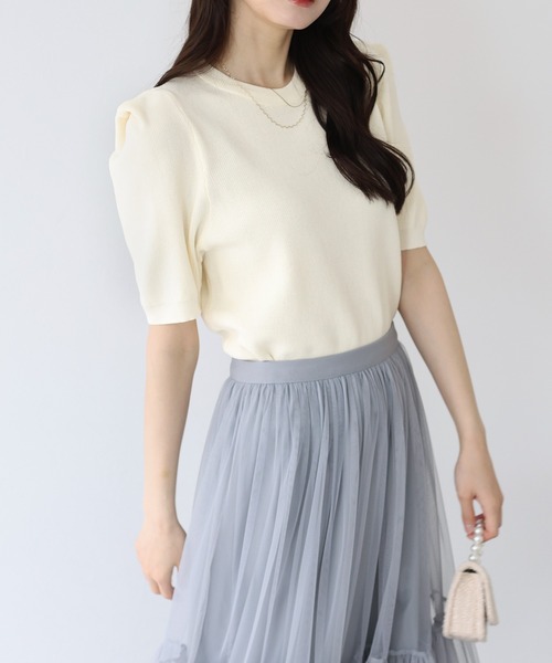 「BLUEEAST」 半袖ニット MEDIUM ミント レディース_画像4