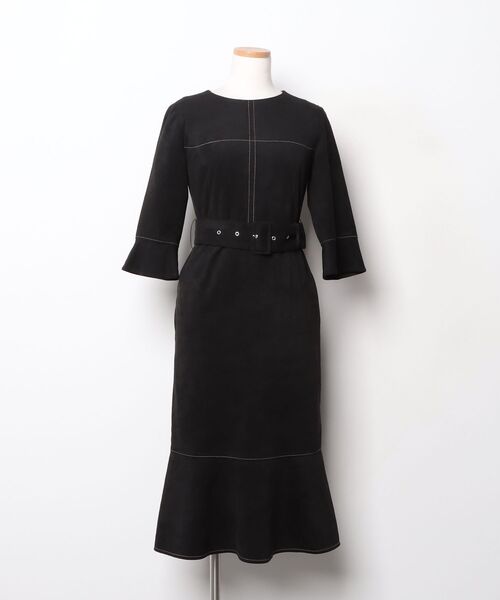 セルフォード ホールドカラーフレアドレス　ワンピース　ブラック 36 CELFORD（セルフォード）の「ホールドカラーフレアドレス（ワンピース