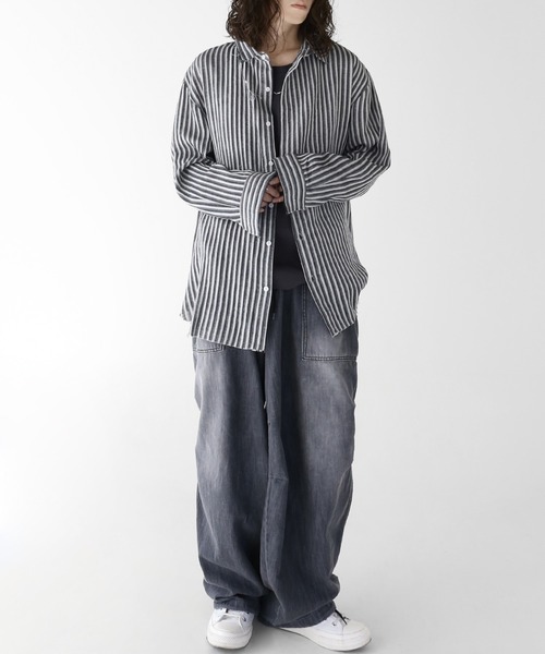 「minsobi」 長袖シャツ FREE イエロー メンズ_画像4