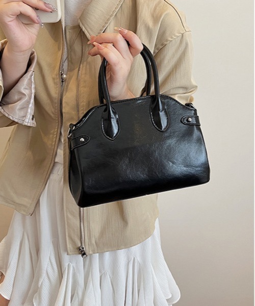 Chiina ボストンバッグ Chiina / マルチ素材 スクエアミニボストン