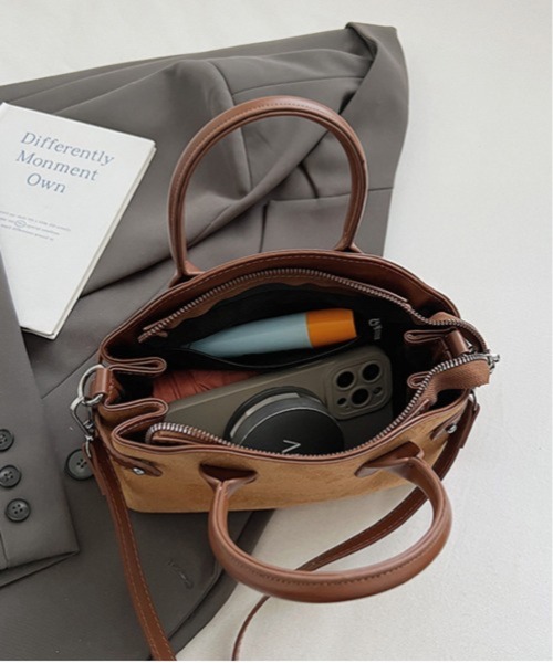 Chiina ボストンバッグ Chiina / マルチ素材 スクエアミニボストン