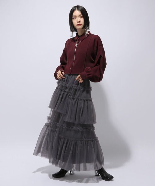 HARE（ハレ） フリルスカート FREE グレー レディース : ZOZOTOWN