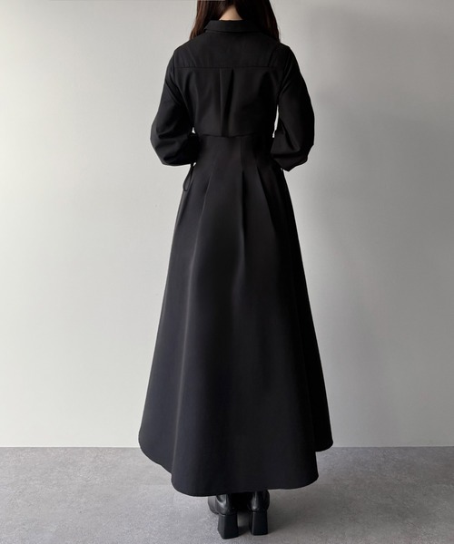 「mipiarl」 シャツワンピース LARGE ブラック レディース_画像7