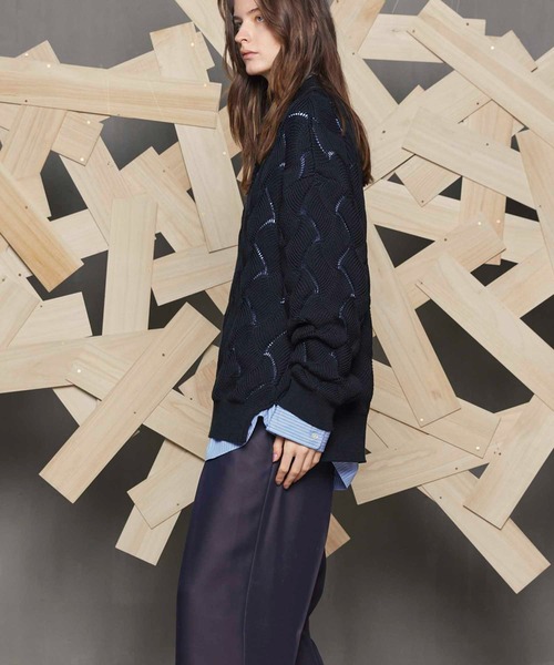 「MAISON SPECIAL」 長袖ポロシャツ 1 ブラック メンズ_画像4