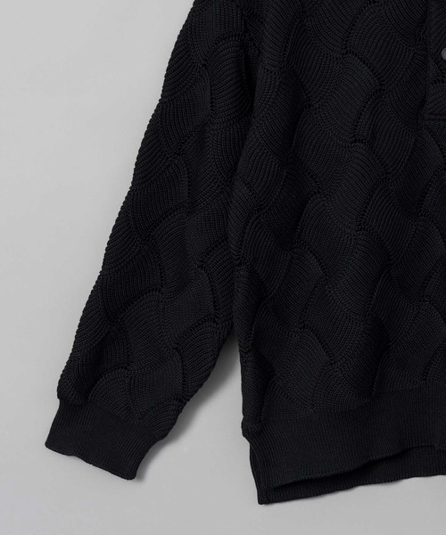 「MAISON SPECIAL」 長袖ポロシャツ 1 ブラック メンズ_画像7