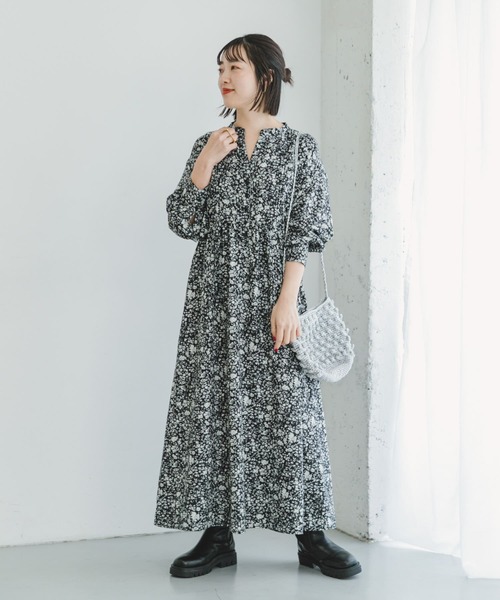 「ITEMS URBANRESEARCH」 長袖ワンピース FREE カーキ レディース_画像2