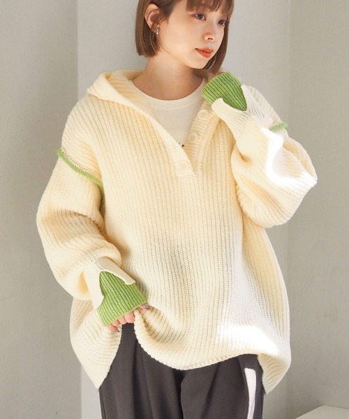 ¥51,700【PG/5】3WAY 2枚組ツインニットパーカー透湿防風保温吸熱 tiptop（ティップトップ） ニット セーター 「ZOZO限定アイテム」畦編
