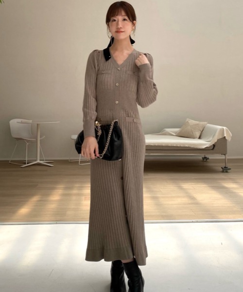 SNIDEL（スナイデル） ニットワンピース FREE ベージュ レディース