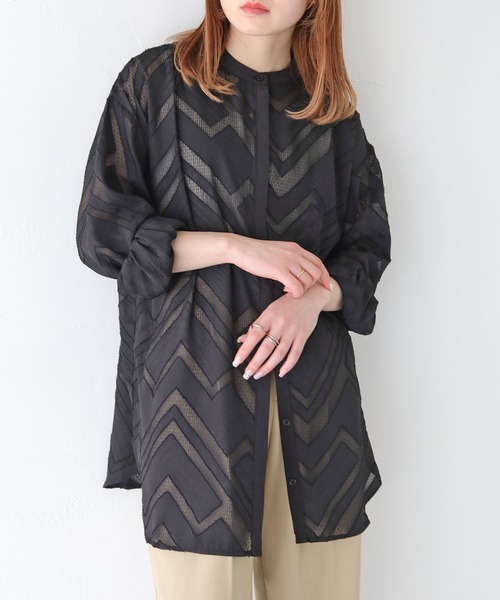 「HER CLOSET」 長袖ブラウス M ブラック レディース_画像6