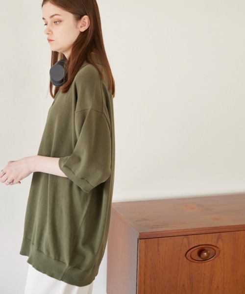 「flaner」 半袖ニット MEDIUM グレー レディース_画像2