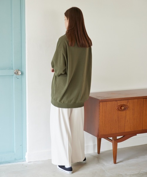 「flaner」 半袖ニット MEDIUM グレー レディース_画像3