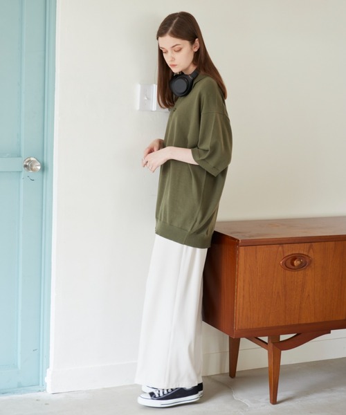 「flaner」 半袖ニット MEDIUM グレー レディース_画像5