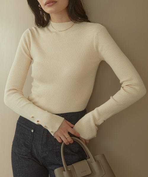 「ACYM」 長袖ニット FREE アイボリー レディース_画像2
