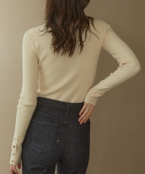 「ACYM」 長袖ニット FREE アイボリー レディース_画像3