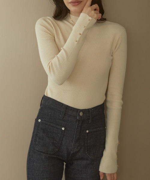 「ACYM」 長袖ニット FREE アイボリー レディース_画像4