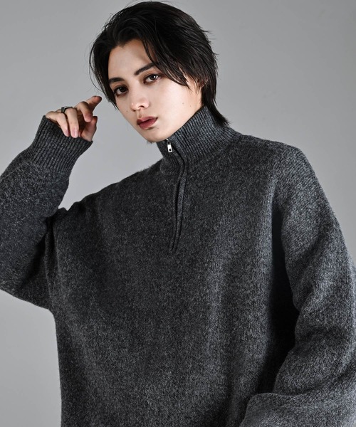 「ADRER」 長袖ニット SMALL グレー メンズ_画像3