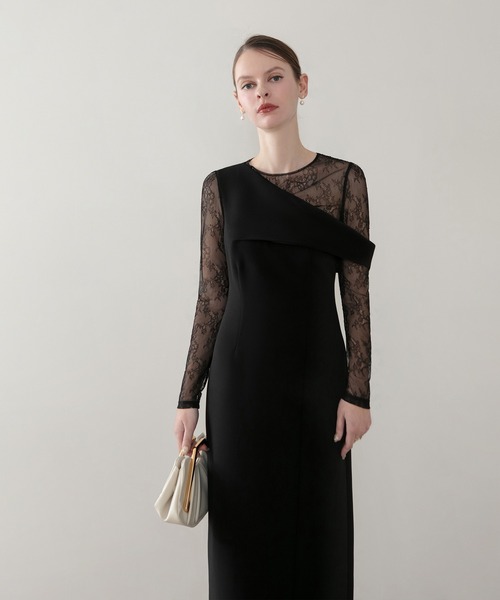 Leja（レジャ） ドレス 「LEJA」アシンメトリーレースレイヤード