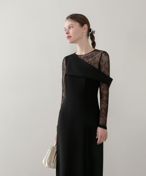 Leja（レジャ） ドレス 「LEJA」アシンメトリーレースレイヤード