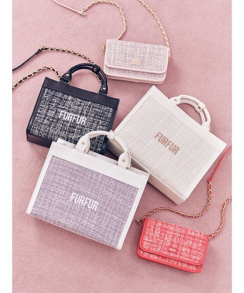 FURFUR（ファーファー） ショルダーバッグ バッグ ツイードロゴフォン