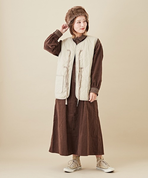 「CUBE SUGAR」 ベスト M カーキ レディース_画像4