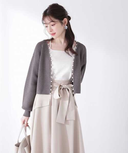 「PROPORTION BODY DRESSING」 ニットカーディガン FREE ピンク レディース_画像2