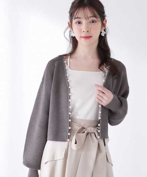 「PROPORTION BODY DRESSING」 ニットカーディガン FREE ピンク レディース_画像4