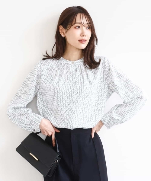 MK MICHEL KLEIN（エムケー ミッシェルクラン） ブラウス シャツ 幾何 