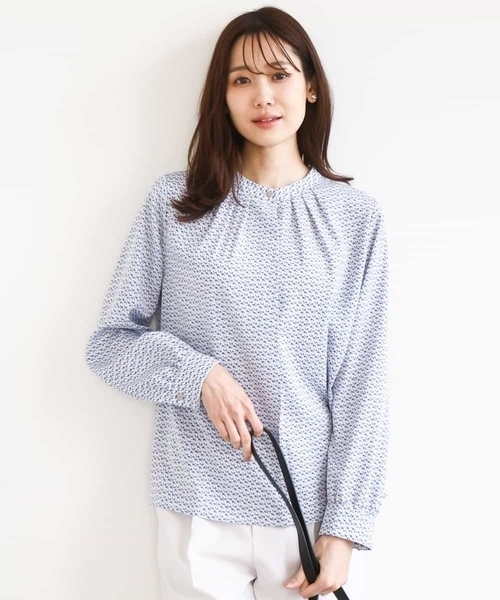 MK MICHEL KLEIN（エムケー ミッシェルクラン） ブラウス シャツ 幾何 