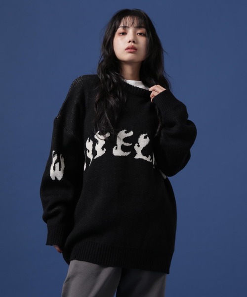 「WHITELAND」 長袖ニット LARGE ブラック メンズ_画像4