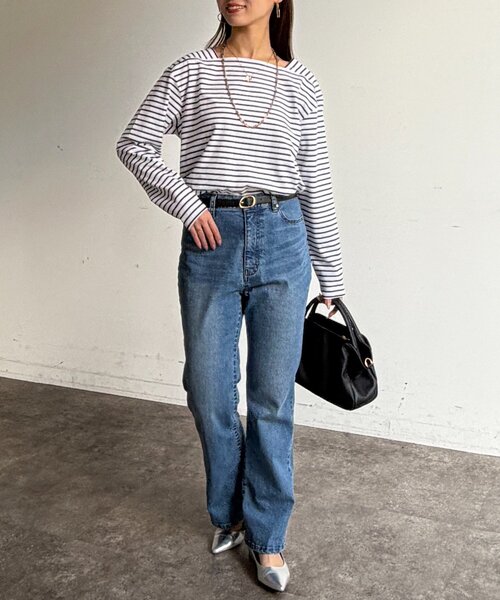 Chez toi（シェトワ） tシャツ スクエアボーダーカットソー レディース