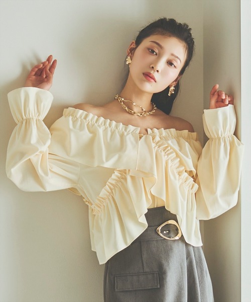Nさま専用 AND COUTURE（アンドクチュール） ブラウス シャツ フリルクロス
