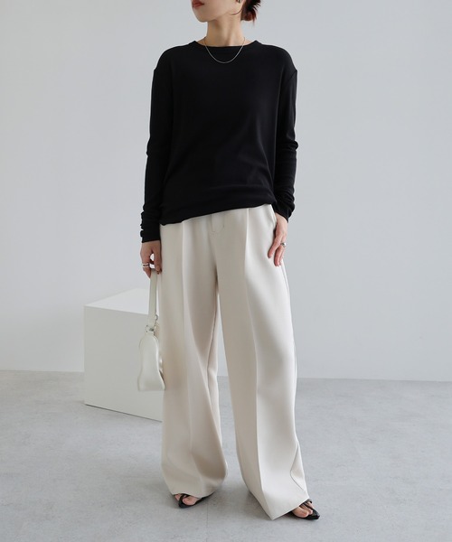 「evernavy」 長袖カットソー M オフホワイト レディース_画像6