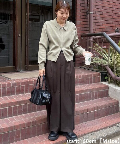 ワイドパンツ スラックス パンツ とろみ2タックワイドパンツ「WEB限定カラーあり」 レディースの画像