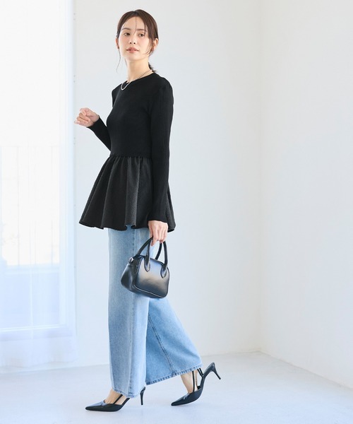 ella 梅田ポップアップ　ドッキングフレアニット coca（コカ） ニット セーター エンボスドッキングフレアニット