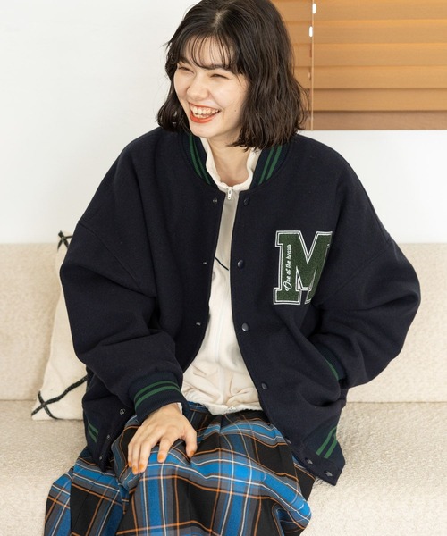 「niko and...」 スタジャン LARGE ネイビー レディース_画像5