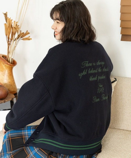 「niko and...」 スタジャン LARGE ネイビー レディース_画像6