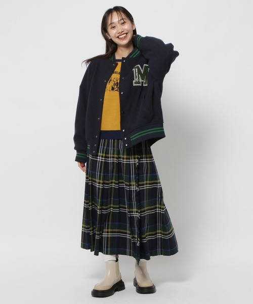 「niko and...」 スタジャン LARGE ネイビー レディース_画像9