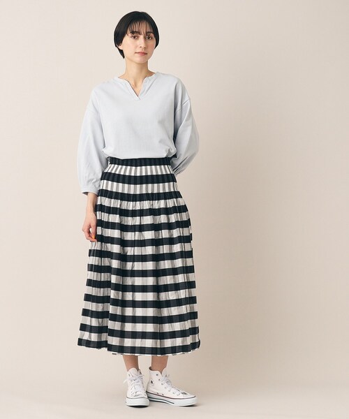 「Dessin」 プリーツスカート 02 ブラック レディース_画像3