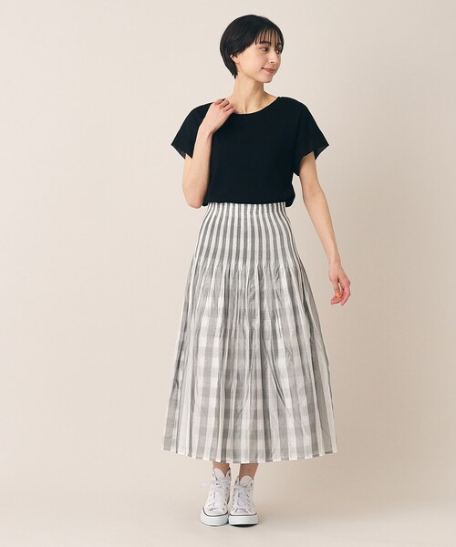 「Dessin」 プリーツスカート 02 ブラック レディース_画像4