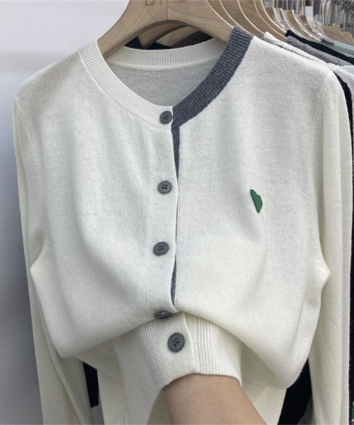 「deux amour」 ニットカーディガン FREE グレー レディース_画像3