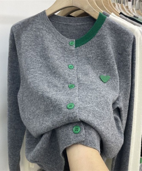 「deux amour」 ニットカーディガン FREE グレー レディース_画像5