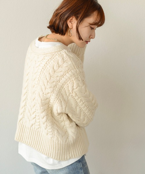 「Auntie Rosa Holiday」 ニットカーディガン FREE ホワイト レディース_画像6