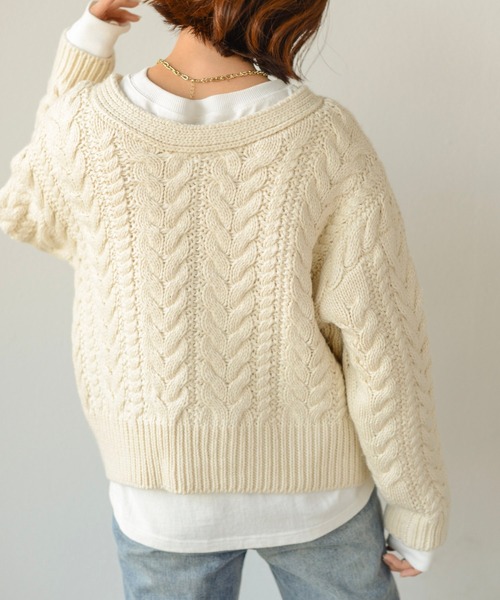 「Auntie Rosa Holiday」 ニットカーディガン FREE ホワイト レディース_画像9