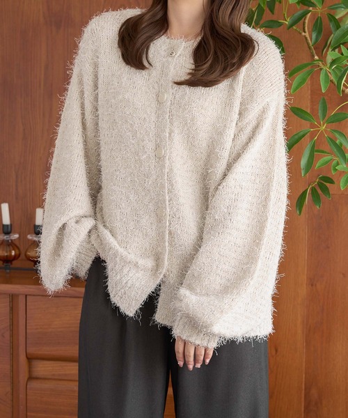 「Ambre Neige」 ニットカーディガン FREE ボルドー レディース_画像5