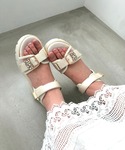 厚底 スポーツサンダル サンダル 夏 ビジュー...の詳細画像5