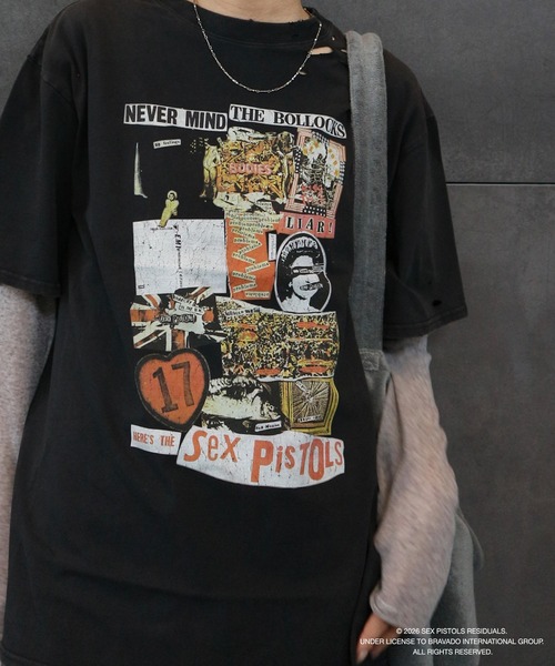 Ameri（アメリ） tシャツ Sex Pistols DAMAGE OVERSIZE TEE レディース