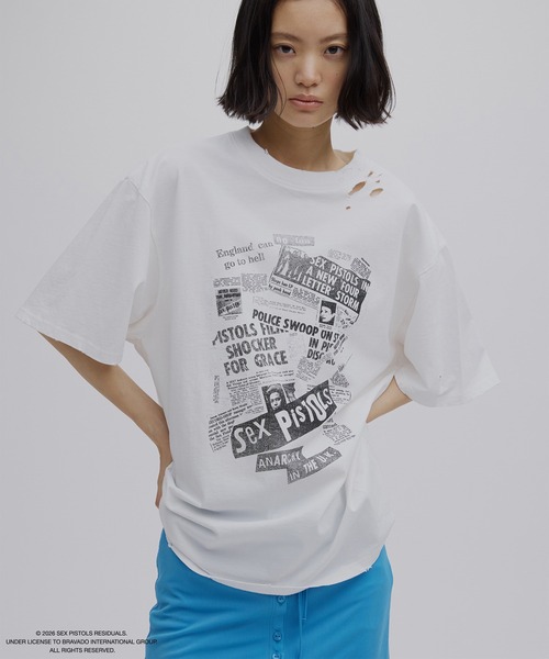 Ameri（アメリ） tシャツ Sex Pistols DAMAGE OVERSIZE TEE レディース